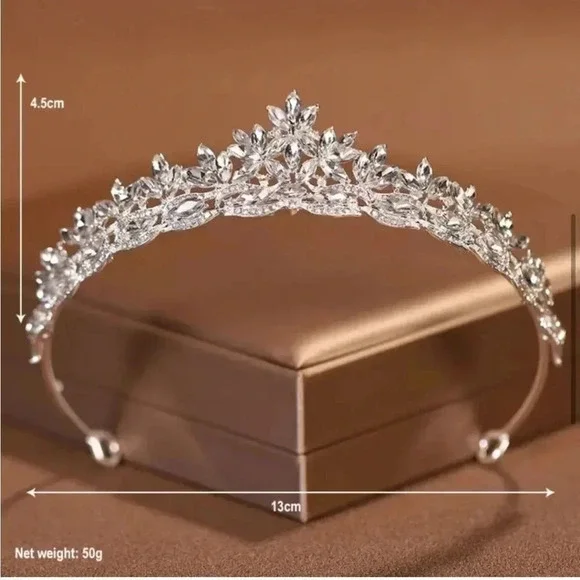 Crystal Wedding Rhinestone Tiara - Picture 7 of 9